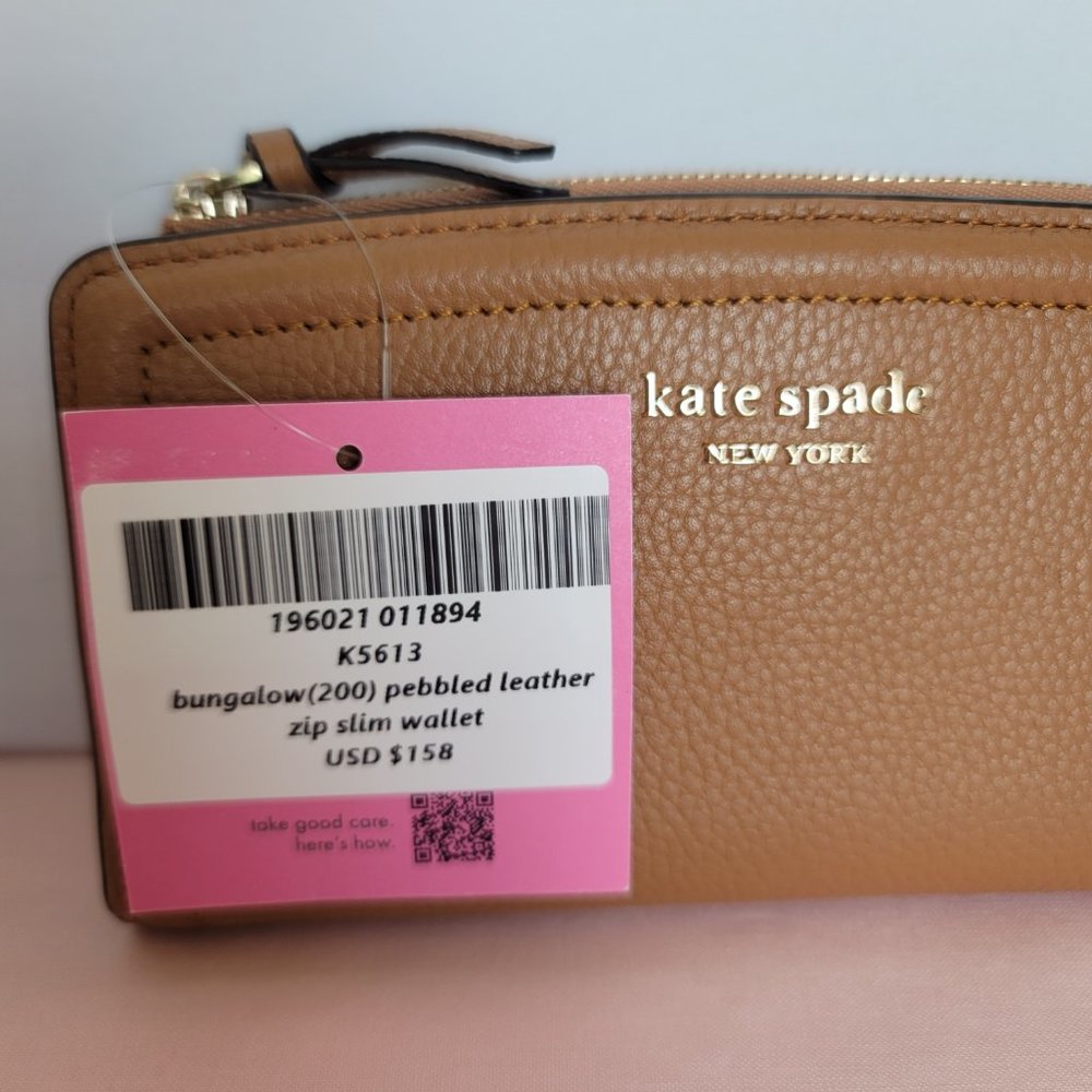 KATE SPADE Knott Pebbled Leather MEDIUM Satchel & Slim Bifold Wallet- Bungalow ⭐ - Picture 14 of 16